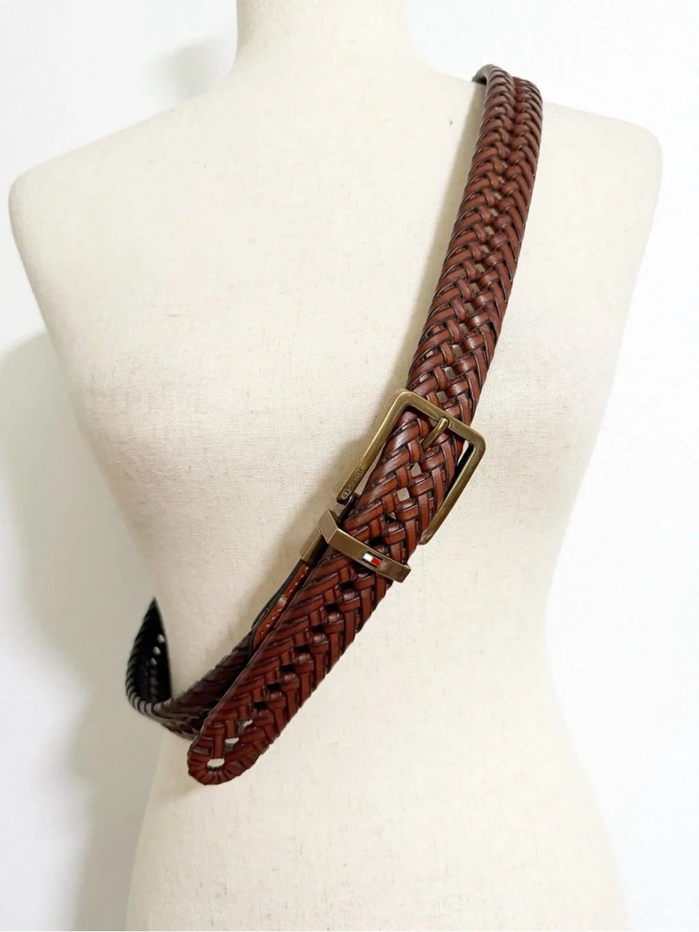 Tommy Hilfiger Synthetic Leather Braided Belt Size L 38/40